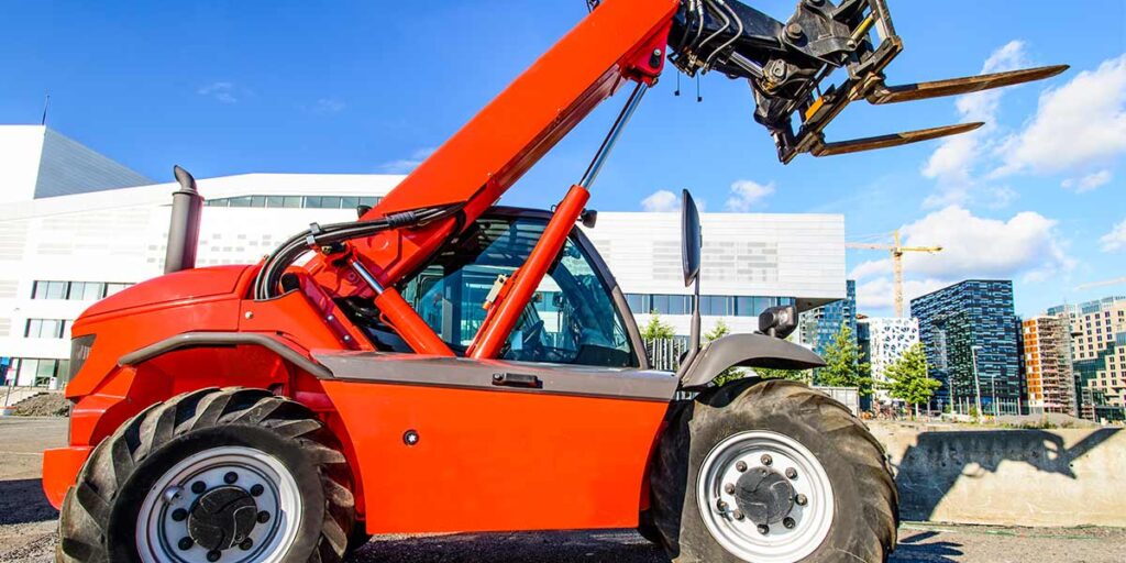 Red skid steer