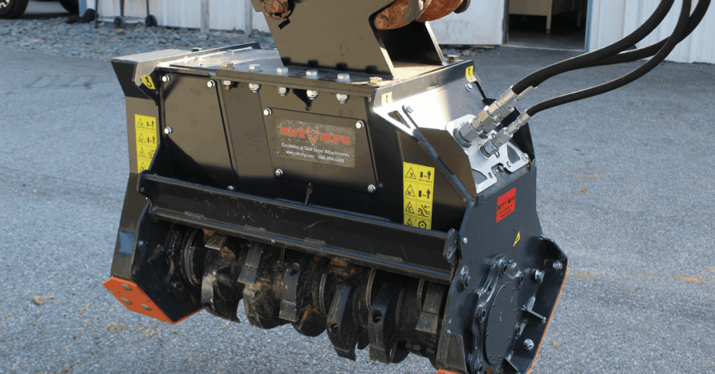 mini excavator forestry drum mulcher