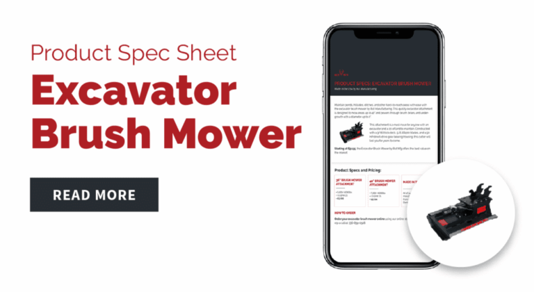 Excavator Brush Mower Product Specs Sheet