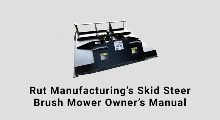 Skid Steer Brush Mower Owners Manual RUT